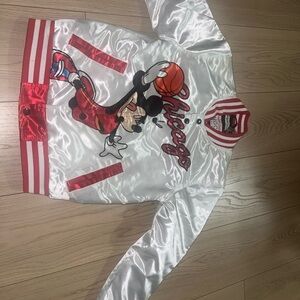 Disney Kids White and Red Mickey Basketball Jacket Chicago